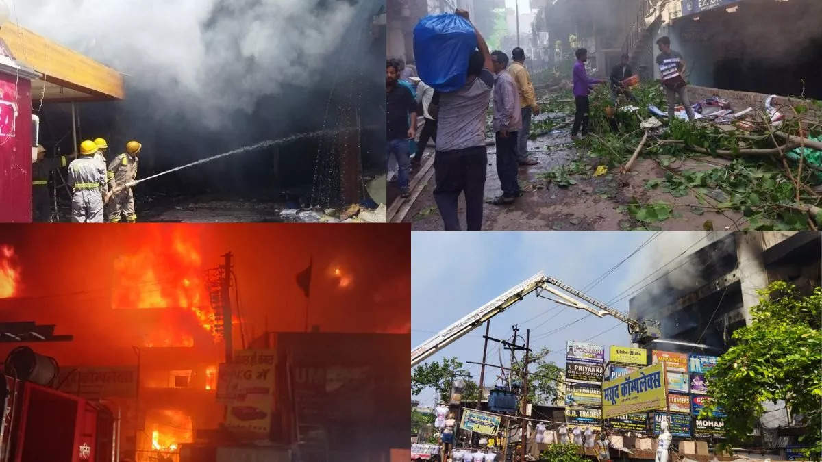 Kanpur Fire News: 600 shops burning, 55 fire tenders present, army-police took charge