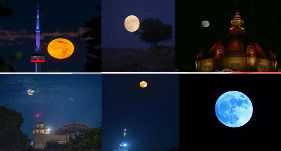 Super Blue Moon 2023: Amazing pictures of rare Blue Moon, know where and how Super Blue Moon appeared